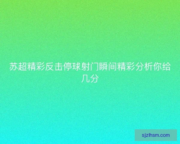 苏超精彩反击停球射门瞬间精彩分析你给几分